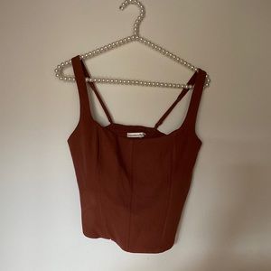 Abercrombie & Fitch, size small brown corset/boning style tank top